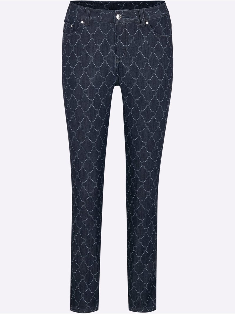 Jean 5 poches coupe 5 poches moderne - taille courte - helline Bleu foncé - Kiabi