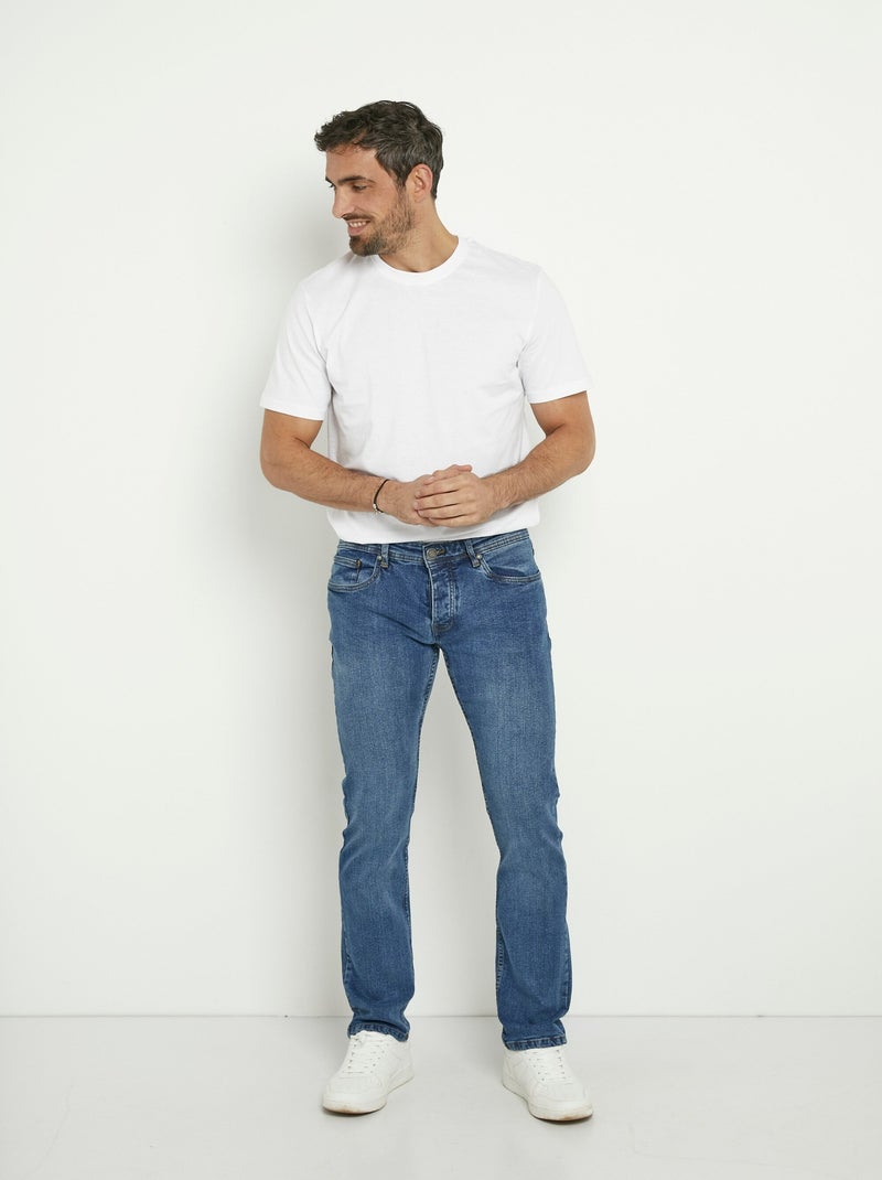 Jean 5 poches coupe droite, extensible - AFIBEL Bleu foncé - Kiabi