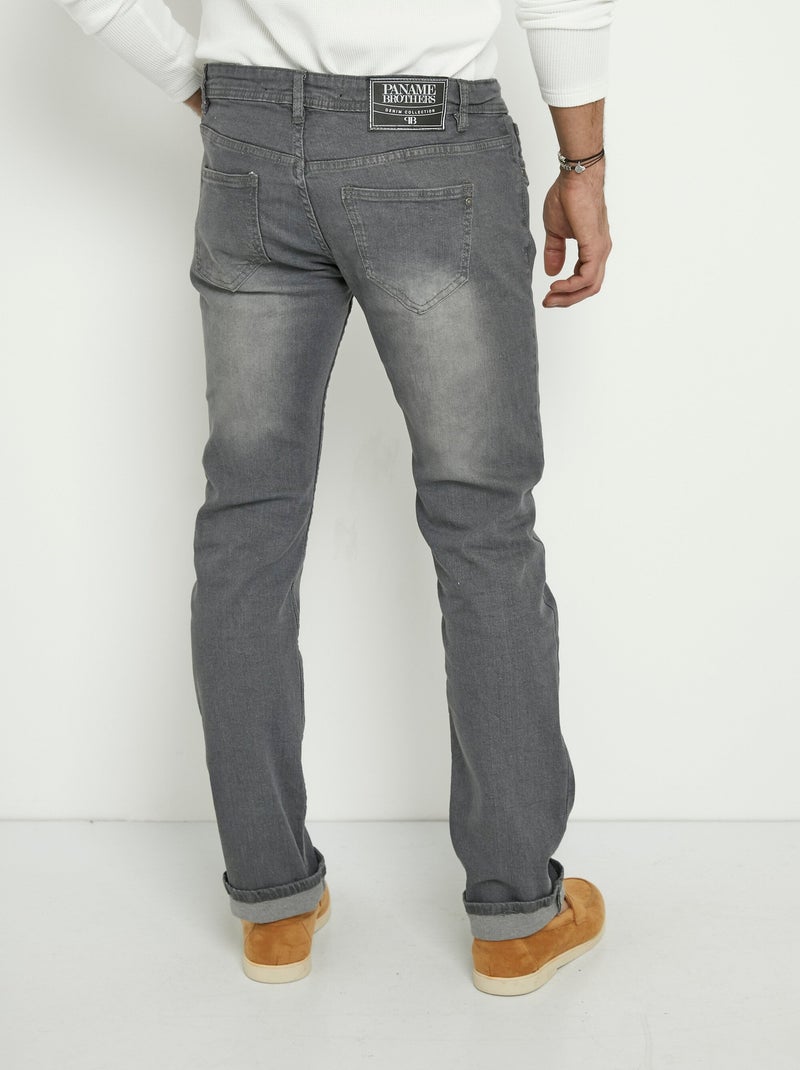 Jean 5 poches coupe droite, extensible - AFIBEL Gris - Kiabi