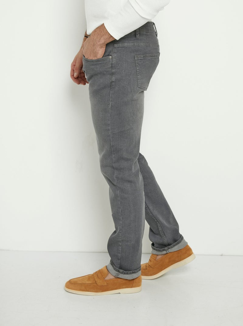 Jean 5 poches coupe droite, extensible - AFIBEL Gris - Kiabi
