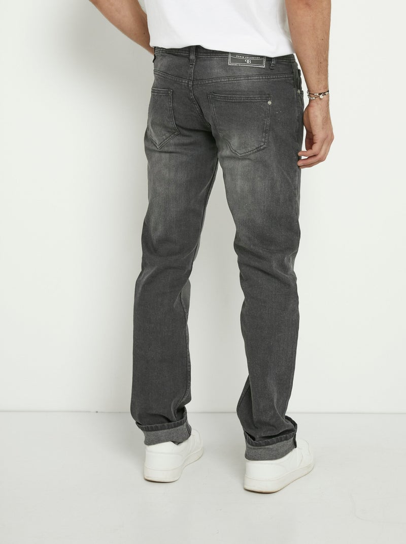 Jean 5 poches coupe droite, extensible - AFIBEL Noir - Kiabi