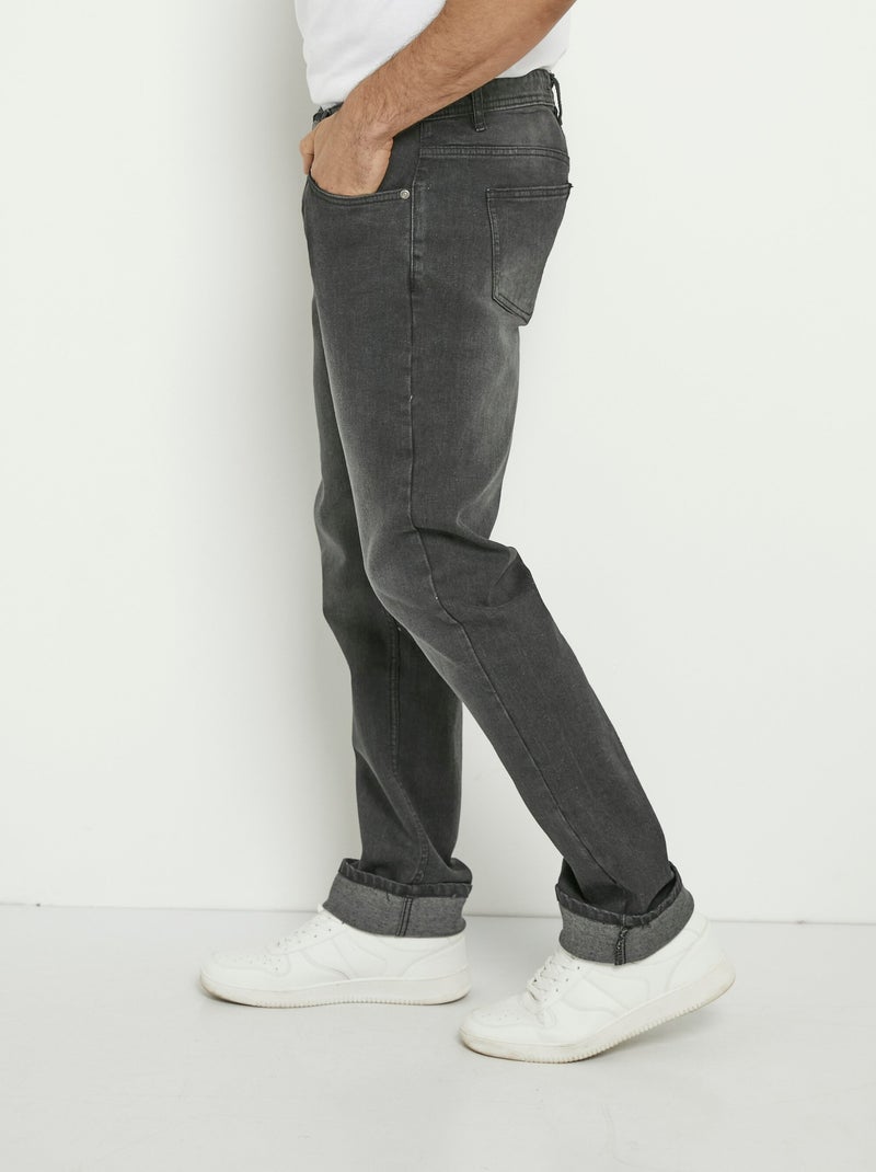 Jean 5 poches coupe droite, extensible - AFIBEL Noir - Kiabi