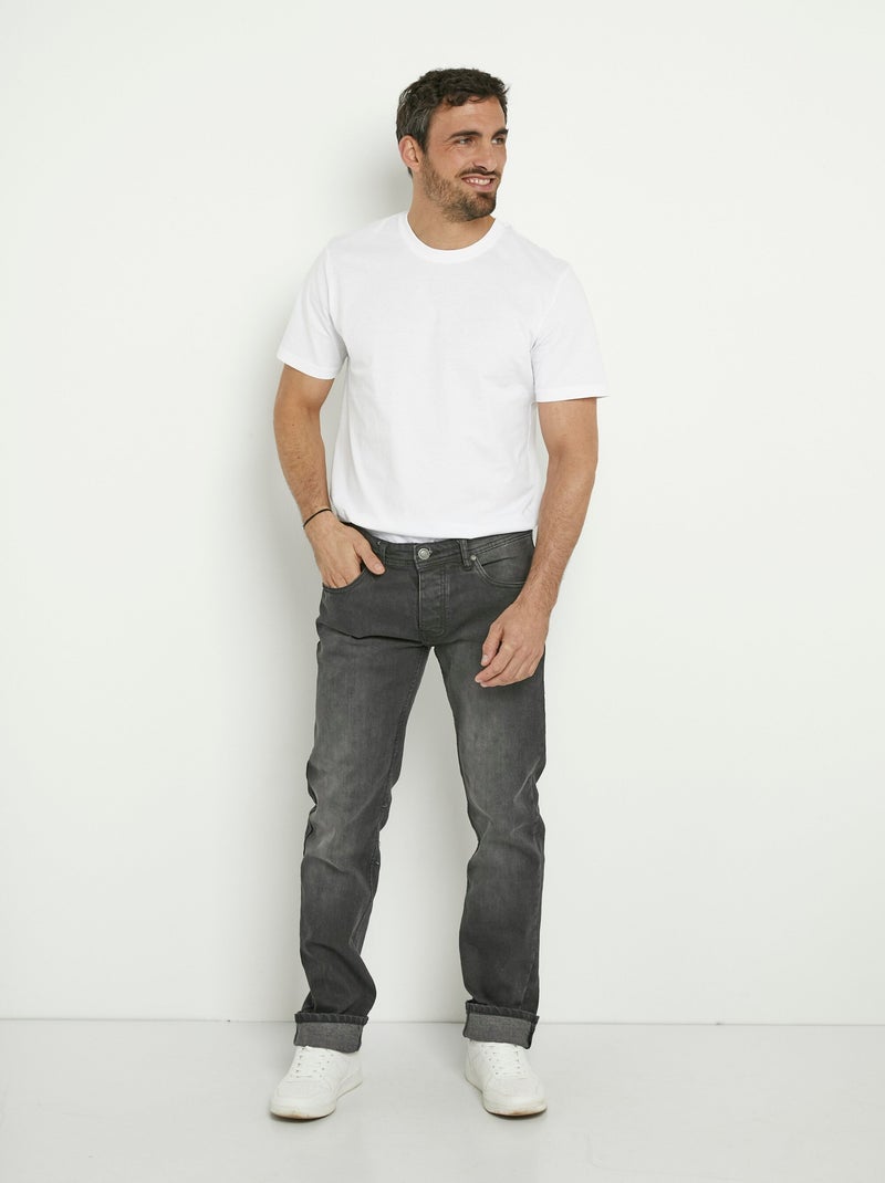 Jean 5 poches coupe droite, extensible - AFIBEL Noir - Kiabi
