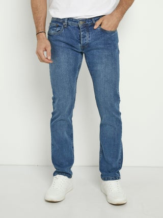 Jean 5 poches coupe droite, extensible