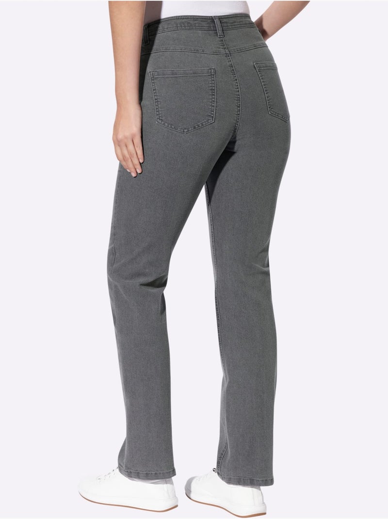 Jean 5 poches coupe parfaite grâce à l'élasthanne - taille courte - moda vilona Gris - Kiabi