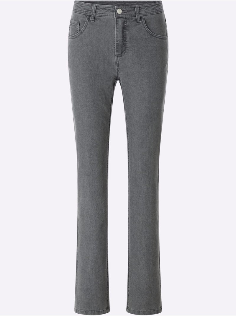 Jean 5 poches coupe parfaite grâce à l'élasthanne - taille courte - moda vilona Gris - Kiabi