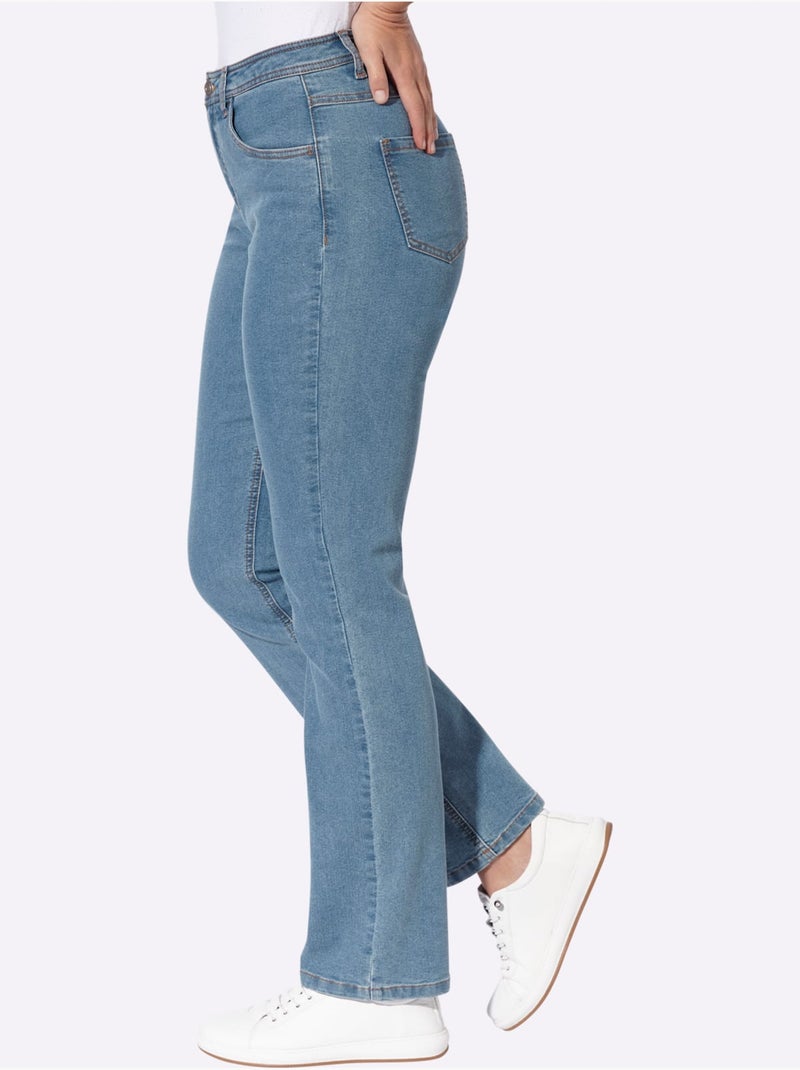 Jean 5 poches coupe parfaite grâce à l'élasthanne - taille standard - moda vilona Bleu Blanc - Kiabi