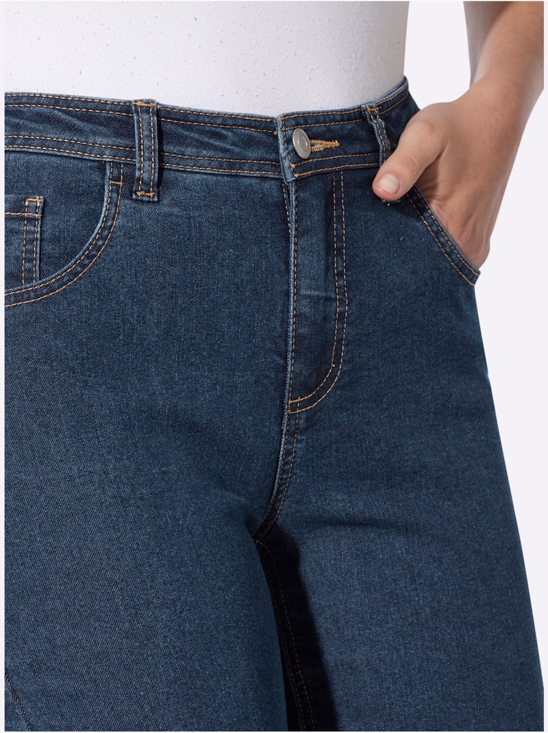 Jean 5 poches coupe parfaite grâce à l'élasthanne - taille standard - moda vilona Bleu jean - Kiabi