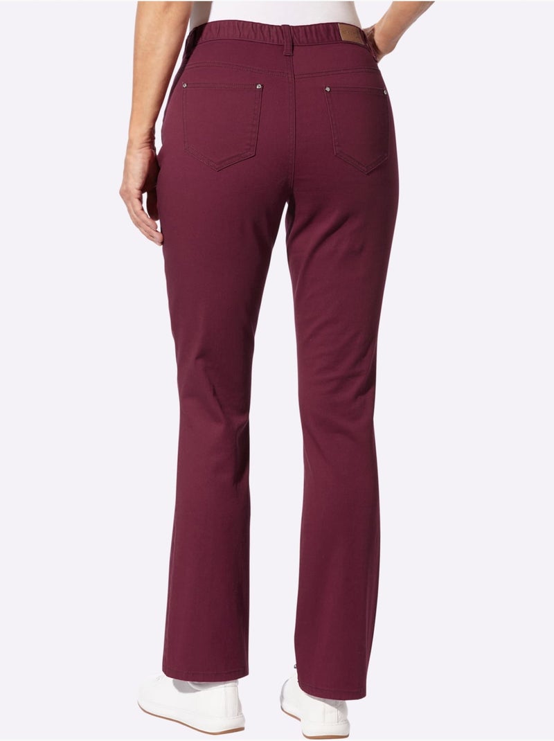 Jean 5 poches couture latérale avancée pour un effet affinant - taille courte - witt Bordeaux - Kiabi