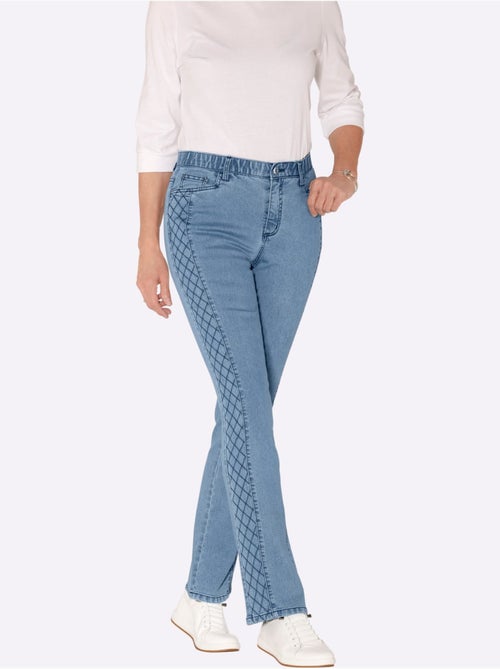 Jean 5 poches couture latérale avancée pour un effet affinant - taille standard - witt - Kiabi Jean 5 poches couture latérale avancée pour un effet affinant - taille standard - witt - Kiabi