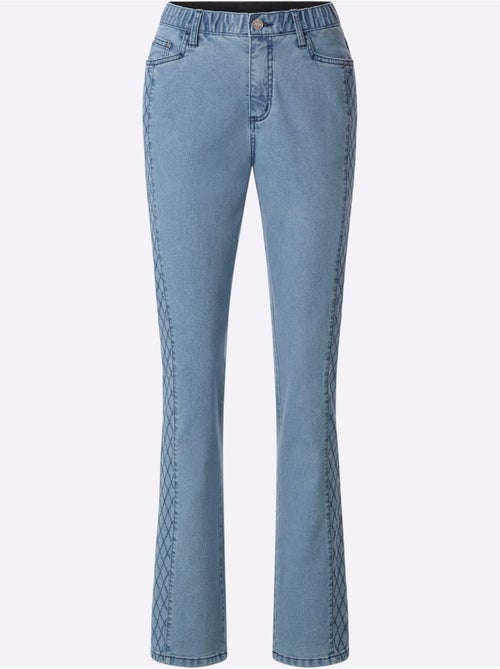 Jean 5 poches couture latérale avancée pour un effet affinant - taille standard - witt - Kiabi Jean 5 poches couture latérale avancée pour un effet affinant - taille standard - witt - Kiabi