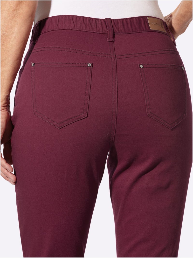 Jean 5 poches couture latérale avancée pour un effet affinant - taille standard - witt Bordeaux - Kiabi