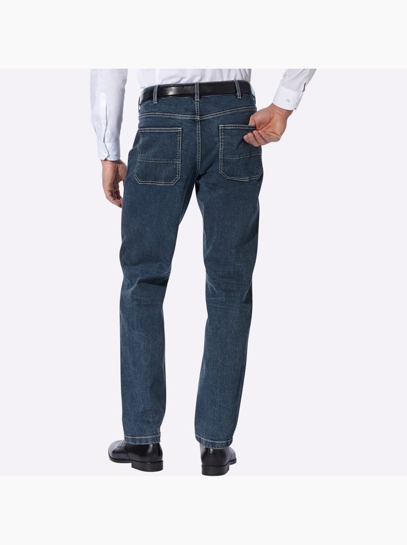 Jean 5 Poches Délavage Spécial Pour Un Coloris Tendance - Taille Moyenne - Moda Vilona Bleu foncé - Kiabi