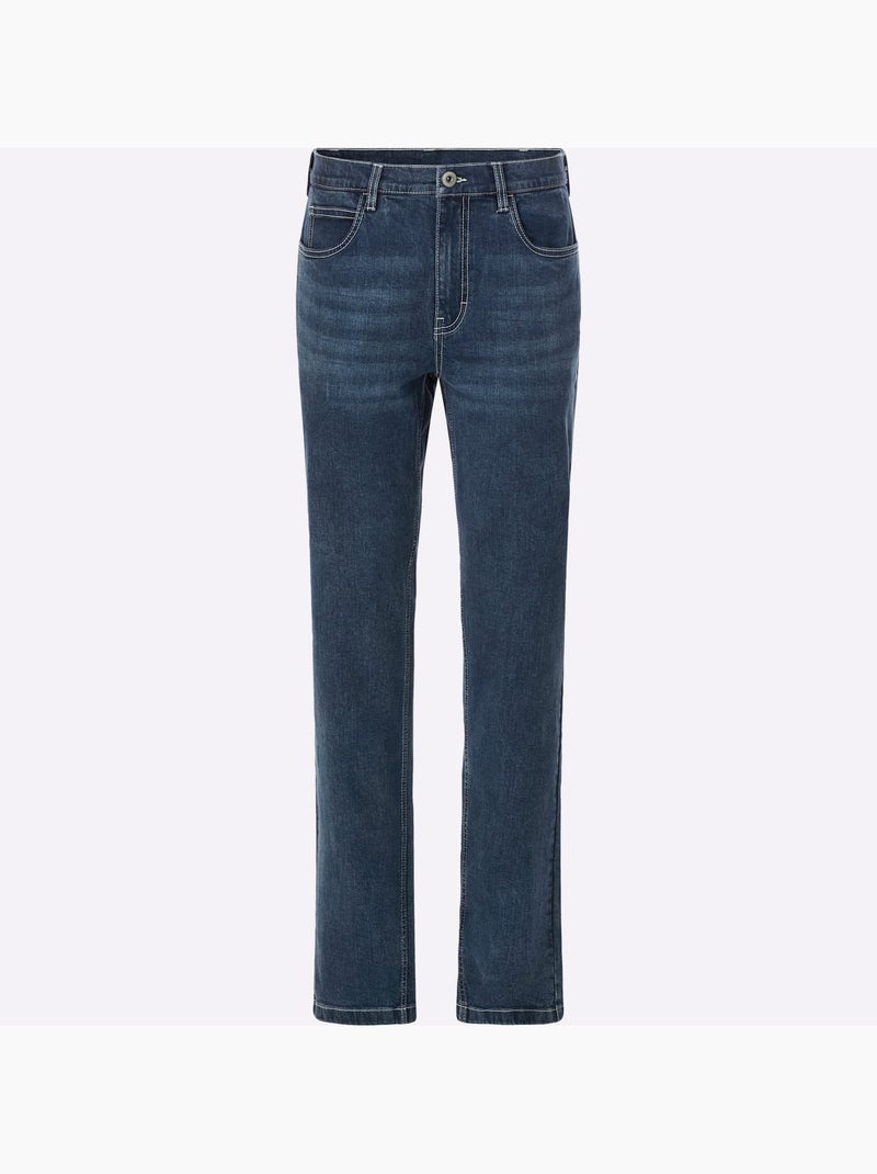 Jean 5 Poches Délavage Spécial Pour Un Coloris Tendance - Taille Moyenne - Moda Vilona Bleu foncé - Kiabi