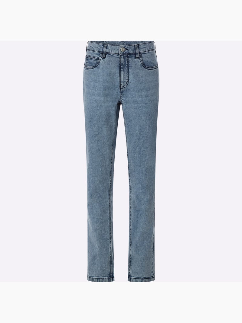 Jean 5 Poches Délavage Spécial Pour Un Coloris Tendance - Taille Standard - Moda Vilona Bleu Blanc - Kiabi
