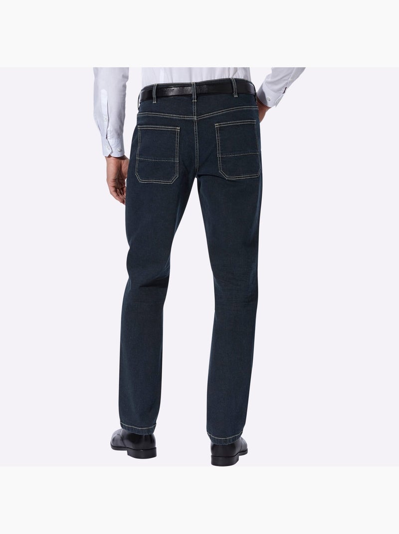 Jean 5 Poches Délavage Spécial Pour Un Coloris Tendance - Taille Standard - Moda Vilona Bleu Noir - Kiabi