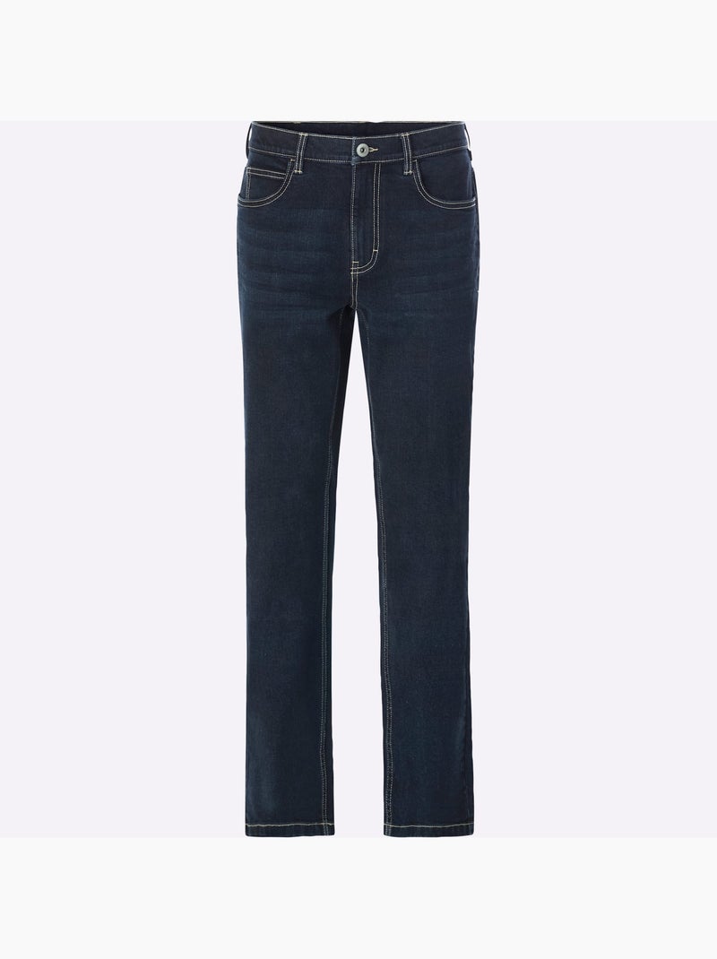 Jean 5 Poches Délavage Spécial Pour Un Coloris Tendance - Taille Standard - Moda Vilona Bleu Noir - Kiabi