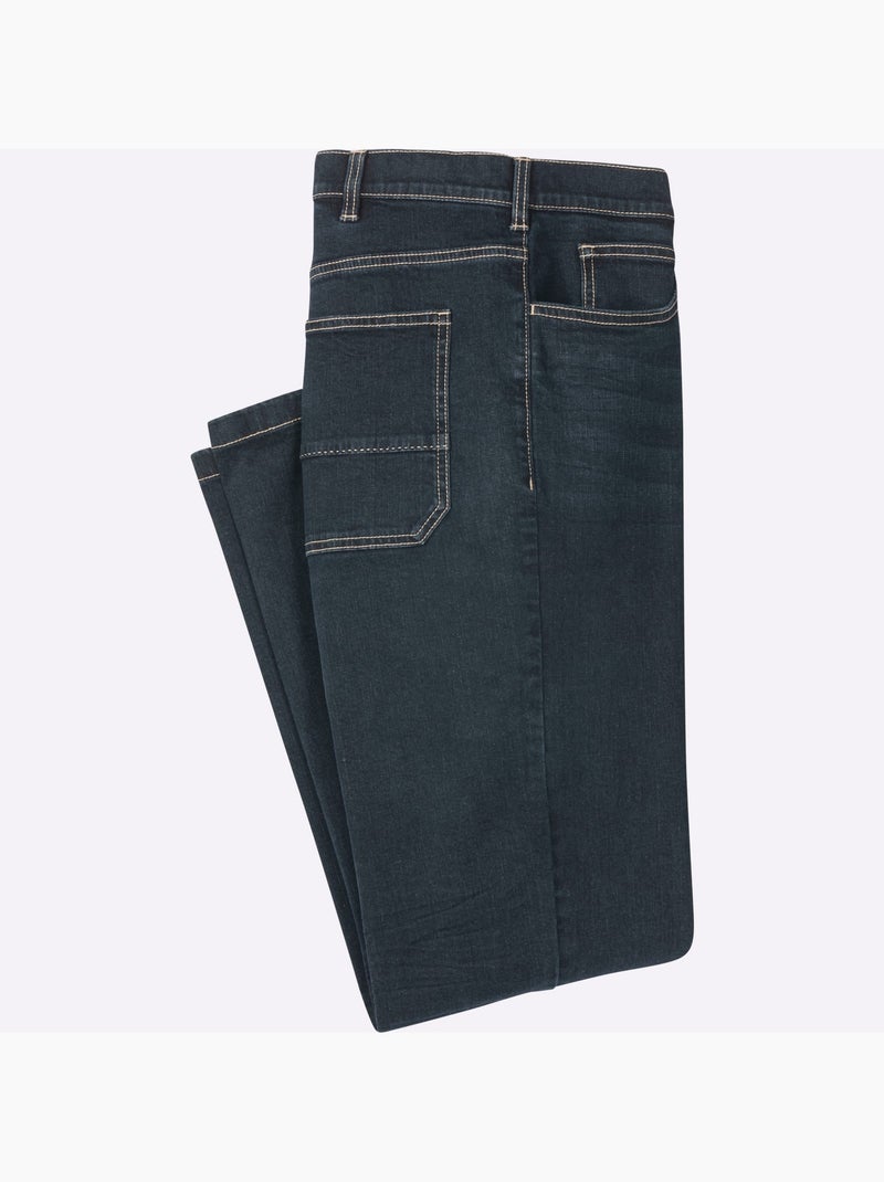Jean 5 Poches Délavage Spécial Pour Un Coloris Tendance - Taille Standard - Moda Vilona Bleu Noir - Kiabi