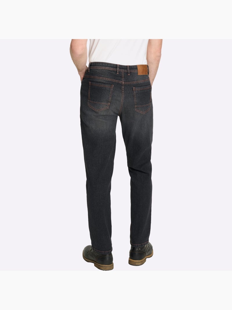 Jean 5 poches délavé tendance - taille moyenne - witt Noir - Kiabi