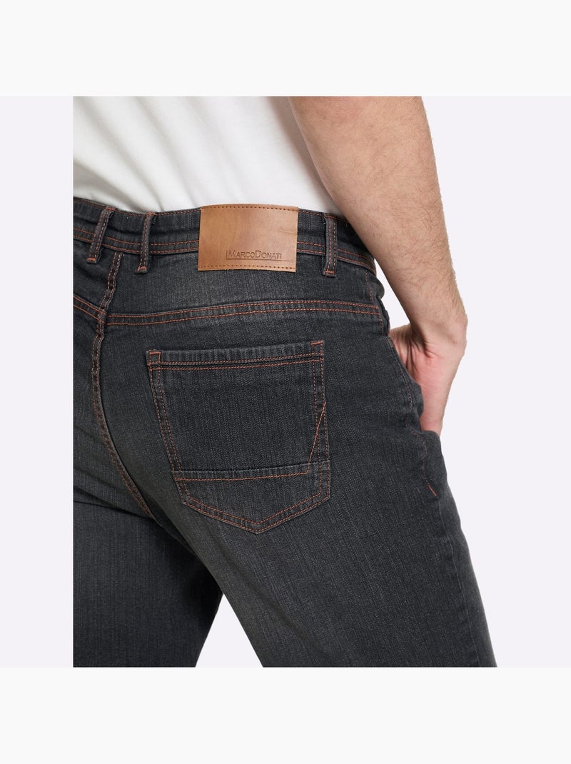 Jean 5 poches délavé tendance - taille moyenne - witt Noir - Kiabi