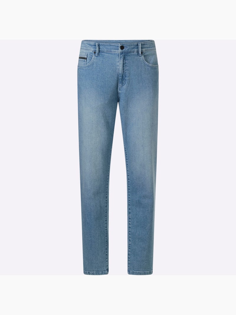 Jean 5 Poches Délavé Tendance - Taille Standard - Witt Bleu Blanc - Kiabi