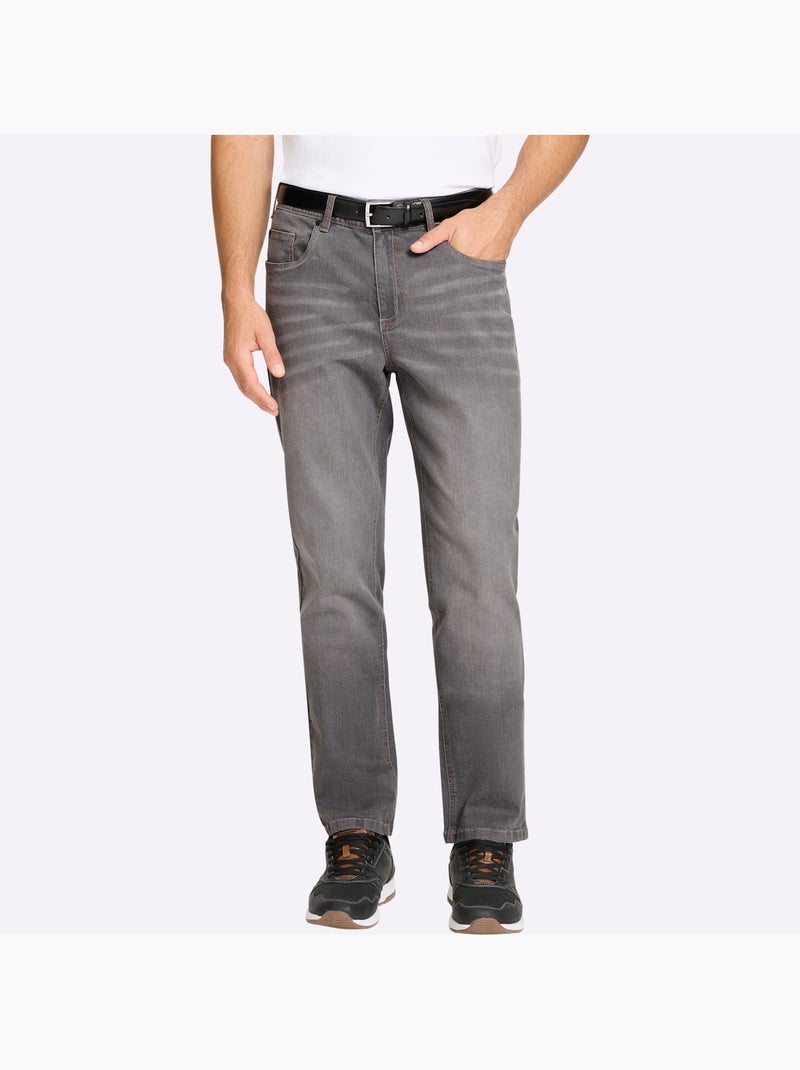 Jean 5 Poches Délavé Tendance - Taille Standard - Witt Gris Gris - Kiabi