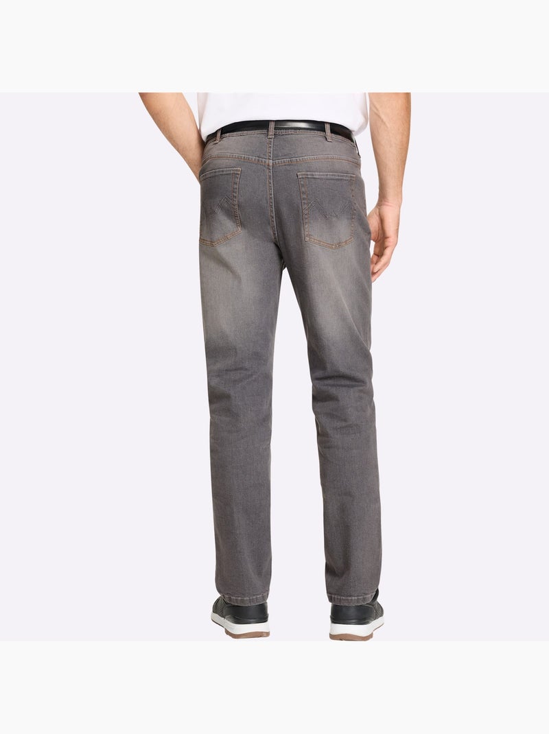Jean 5 Poches Délavé Tendance - Taille Standard - Witt Gris Gris - Kiabi