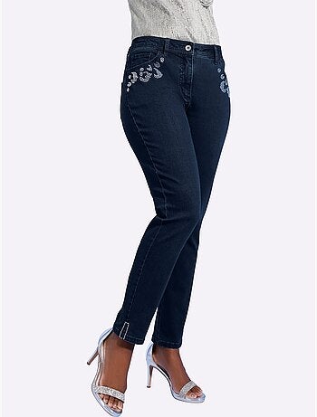 Jean 5 Poches Denim Ultra-extensible Avec Effet Modelant - Taille Standard - Helline
