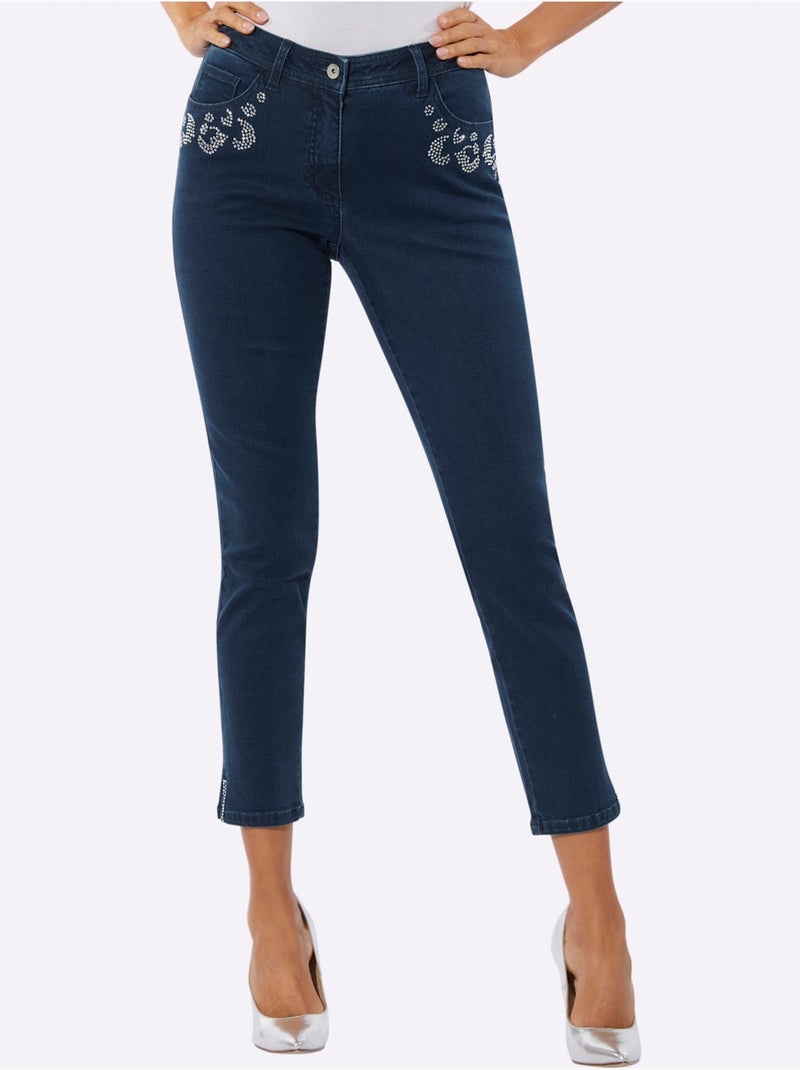 Jean 5 Poches Denim Ultra-extensible Avec Effet Modelant - Taille Standard - Helline Bleu jean - Kiabi