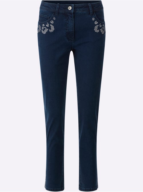 Jean 5 Poches Denim Ultra-extensible Avec Effet Modelant - Taille Standard - Helline - Kiabi Jean 5 Poches Denim Ultra-extensible Avec Effet Modelant - Taille Standard - Helline - Kiabi