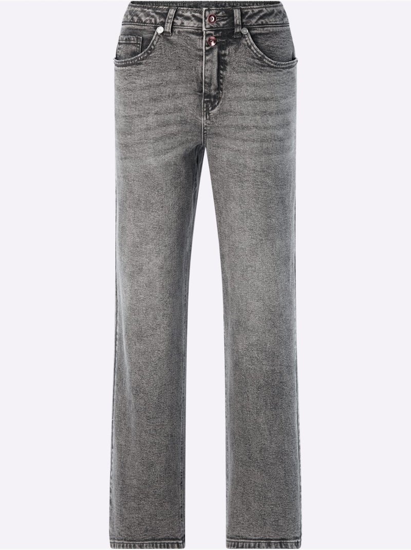 Jean 5 Poches élasthanne - Taille Standard - Helline Gris - Kiabi