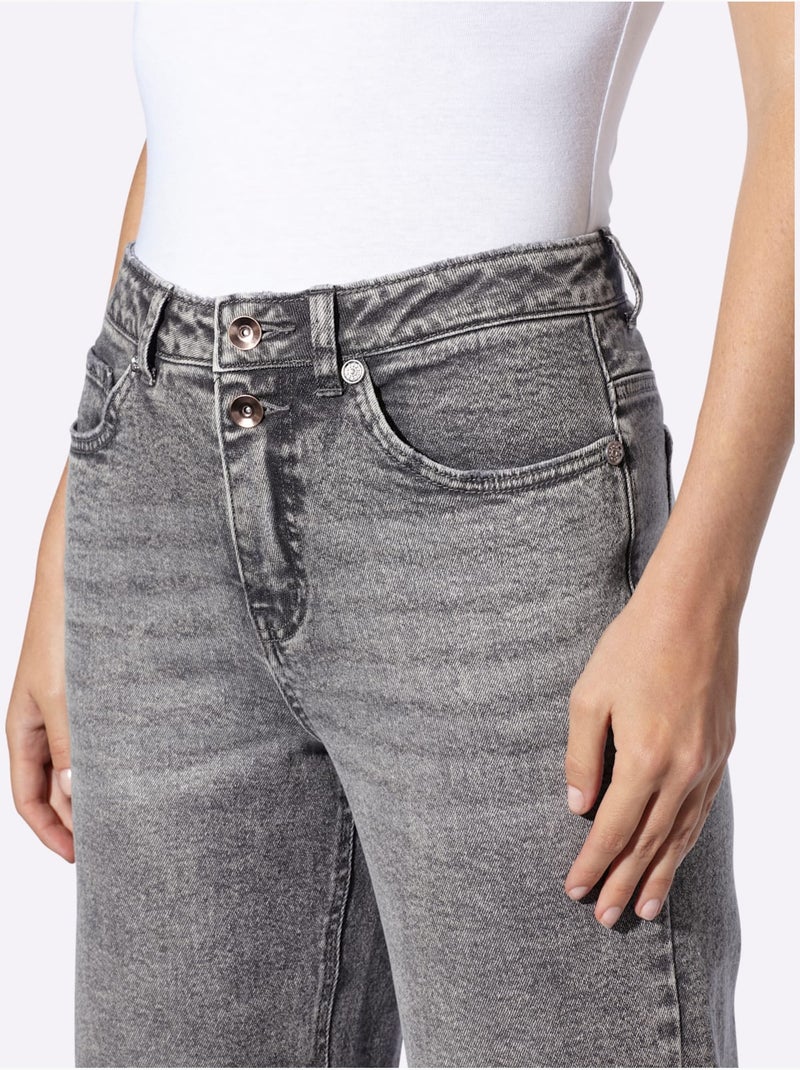 Jean 5 Poches élasthanne - Taille Standard - Helline Gris - Kiabi