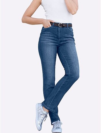 Jean 5 poches avec effet délavé en coton extensible - taille courte - witt