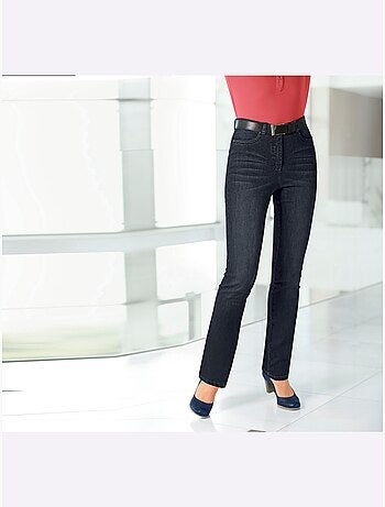 Jean 5 poches en coton avec ceinture à passants et fermeture éclair - taille extra courte - witt