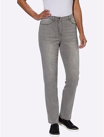 Jean 5 poches en coton avec ceinture à passants et fermeture éclair - taille extra courte - witt