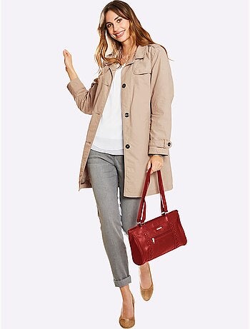 Jean 5 poches en coton avec ceinture à passants et fermeture éclair - taille extra courte - witt