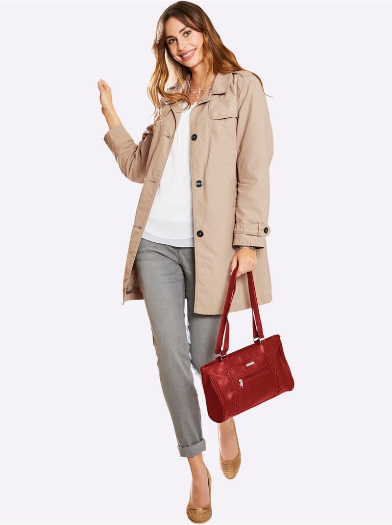 Jean 5 poches en coton avec ceinture à passants et poches brodées - taille extra courte - witt Gris - Kiabi