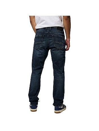 Jean 5 poches en coton bleu indigo légèrement délavé à coupe slim