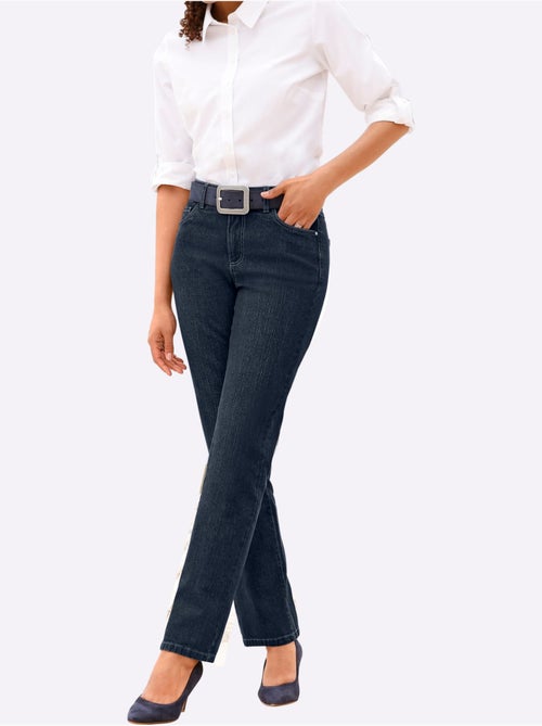 Jean 5 poches en coton extensible à jambes droites - taille courte - witt - Kiabi Jean 5 poches en coton extensible à jambes droites - taille courte - witt - Kiabi