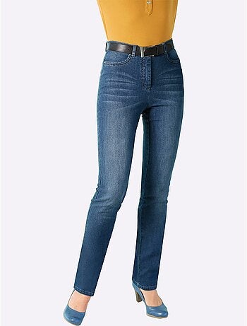 Jean 5 poches en coton avec ceinture à passants et fermeture éclair - taille extra courte - witt
