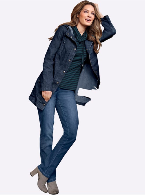 Jean 5 poches en coton extensible avec ceinture à passants - taille extra courte - witt - Kiabi Jean 5 poches en coton extensible avec ceinture à passants - taille extra courte - witt - Kiabi