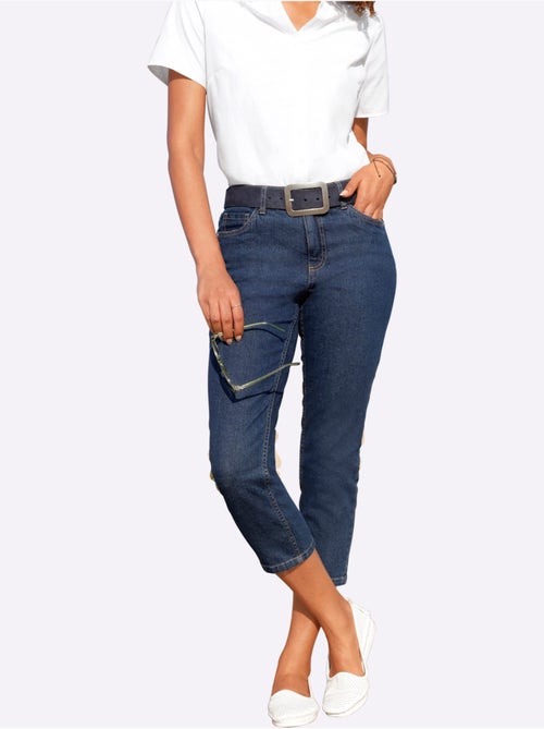 Jean 5 poches en coton extensible avec coupe 7/8 - Taille standard - Witt - Kiabi Jean 5 poches en coton extensible avec coupe 7/8 - Taille standard - Witt - Kiabi