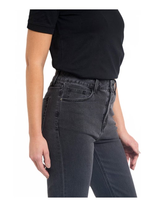 Jean 5 poches longueur 7/8e, bas effiloché - Kiabi