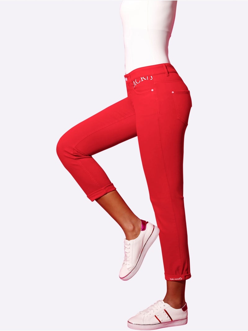 Jean 5 Poches Mélange De Cotons Agréable à Porter - Taille Courte - helline Rouge - Kiabi