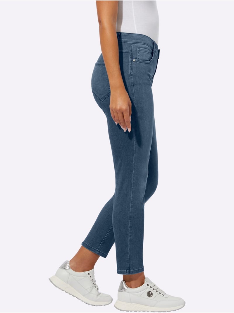 Jean 5 Poches Mélange De Cotons Agréable à Porter - Taille Standard - helline Bleu jean - Kiabi