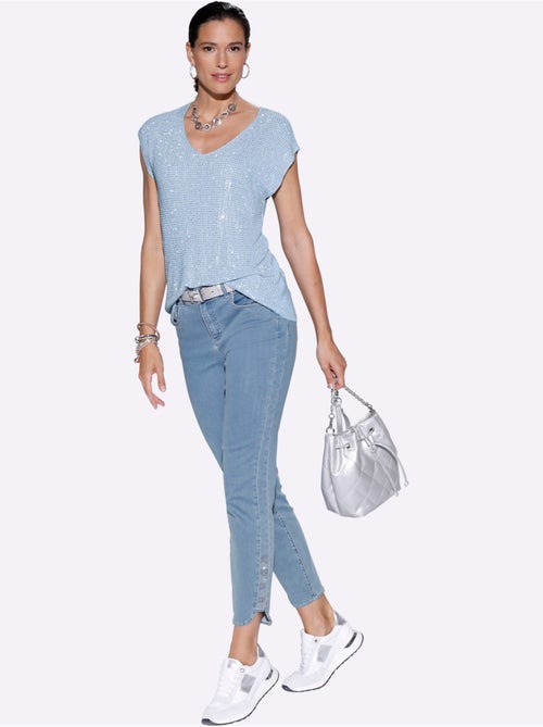 Jean 5 Poches Mélange De Lyocell Et De Viscose De Qualité - Taille Courte - Helline - Kiabi