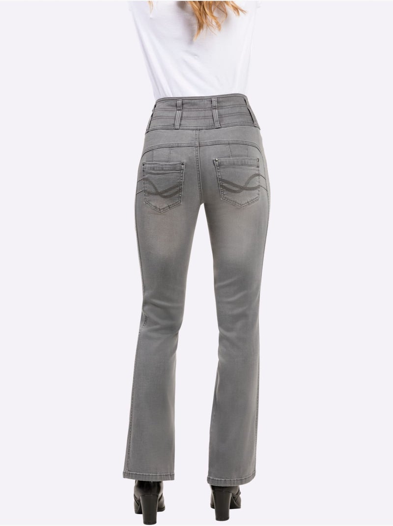 Jean 5 poches mélange de lyocell et de viscose de qualité - taille courte - witt Gris Bleu - Kiabi
