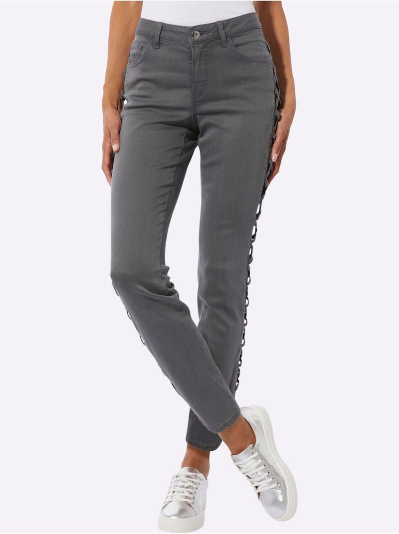 Jean 5 Poches Mélange De Lyocell Et De Viscose De Qualité - Taille Standard - Helline Gris - Kiabi
