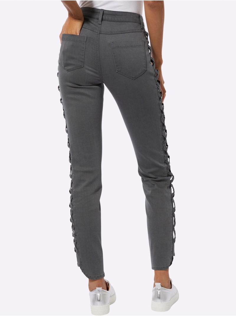 Jean 5 Poches Mélange De Lyocell Et De Viscose De Qualité - Taille Standard - Helline Gris - Kiabi