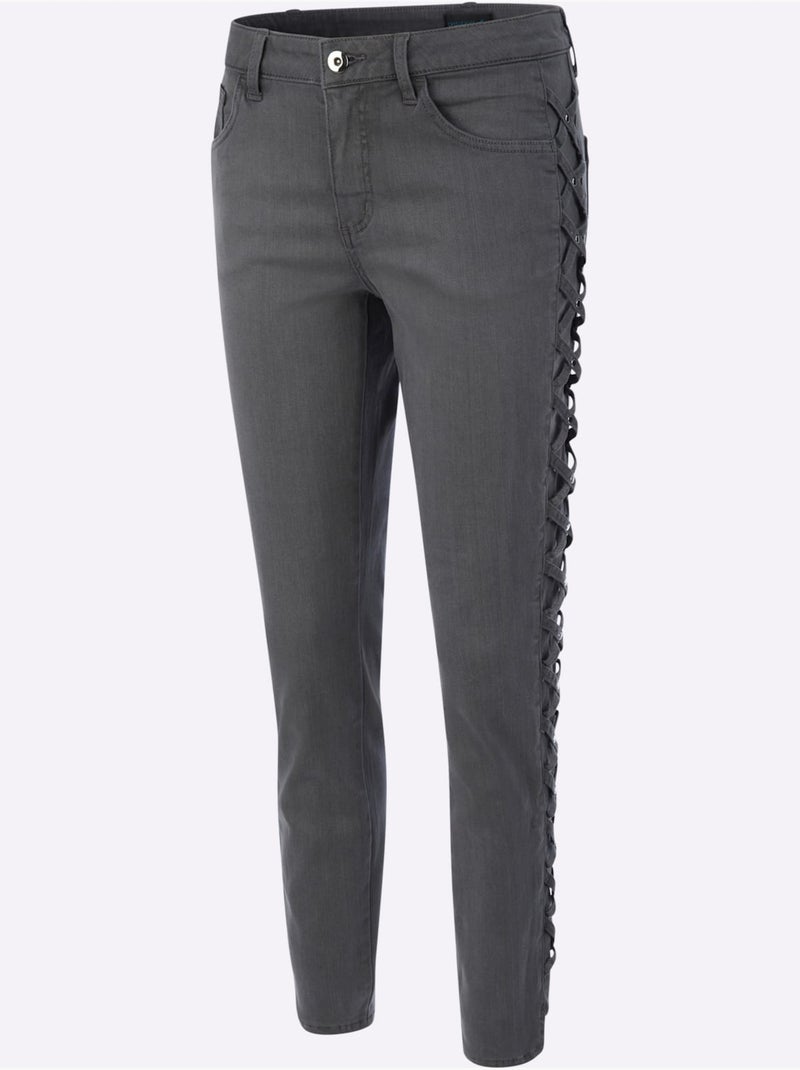 Jean 5 Poches Mélange De Lyocell Et De Viscose De Qualité - Taille Standard - Helline Gris - Kiabi